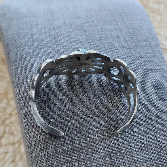 HOST PICK🎉Native American Navajo Sandcast Sterling & Turquoise Butterfly Cuff